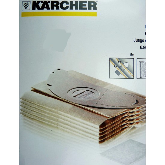 Sac De Rechange Pour Aspirateur Karcher 28633140 (5 Uds) à Prix Carrefour