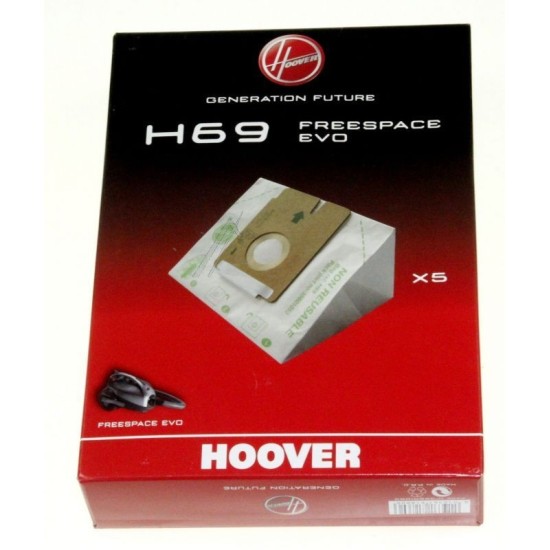 Sac aspirateur compatible :Hoover FREESPACE, CAPTOR, BRAVE