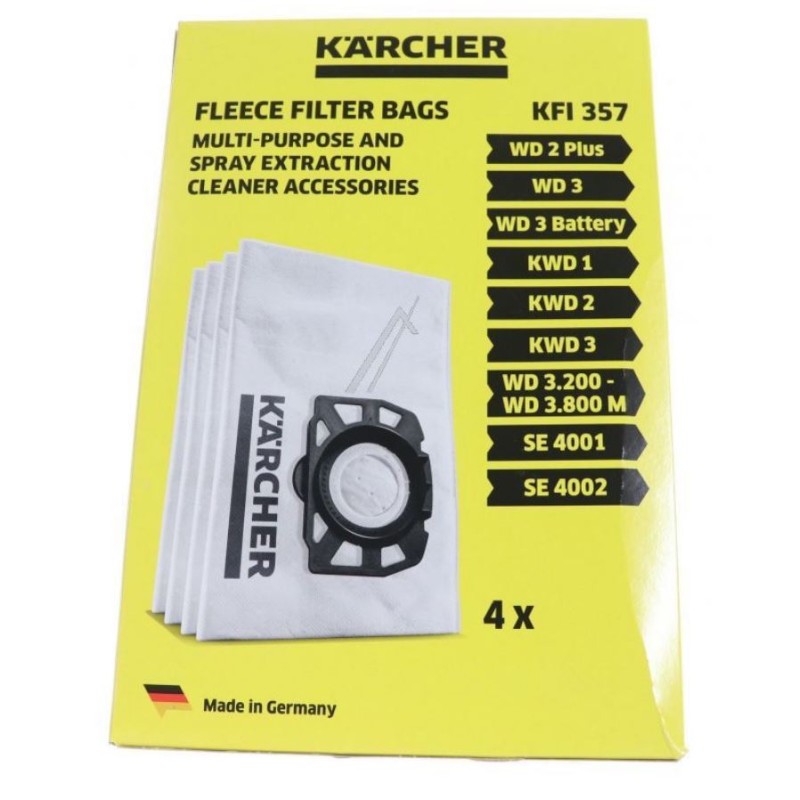 Lot de 10 sacs d'aspirateur pour aspirateur Kärcher WD3  6.959-130.0/69591300 : : Bricolage