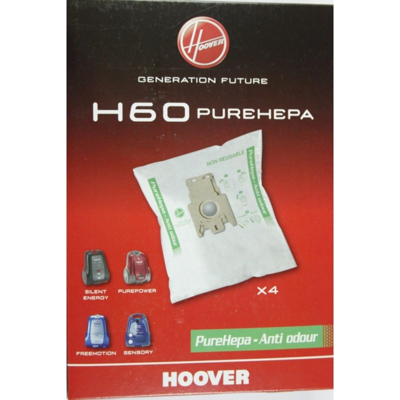 Stock Bureau - HOOVER Boîte de 4 Sacs aspirateur H60 pure EPA