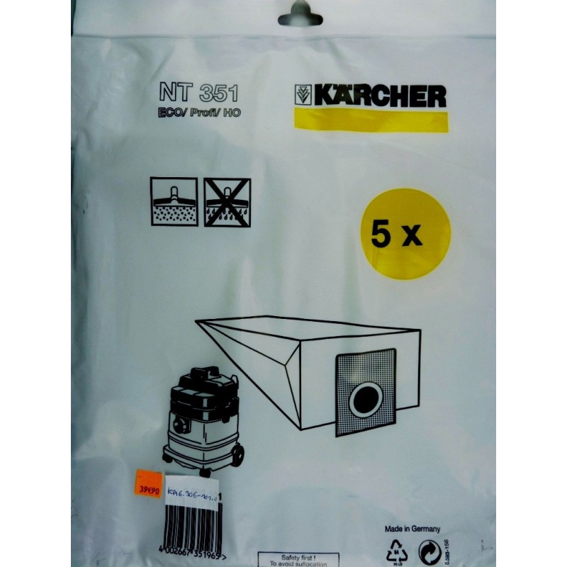x10 sacs aspirateur KARCHER NT 200